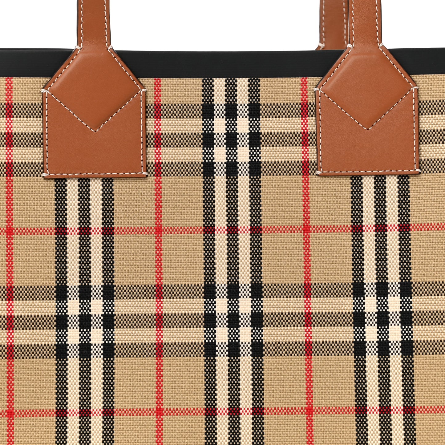 Cotton Vintage Check Medium London Tote Bag Briar Brown Black