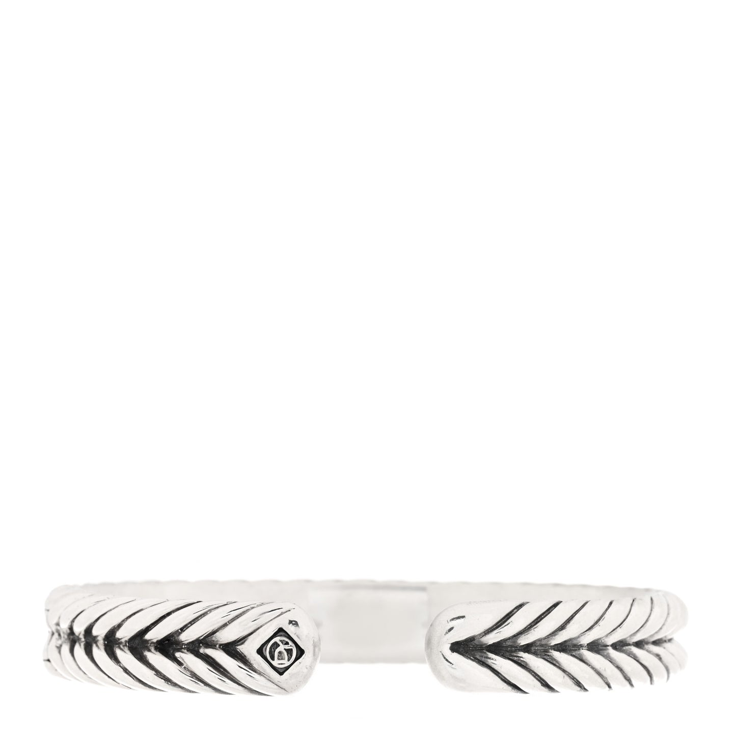 Sterling Silver 10mm Chevron Woven Kick Cuff Bracelet