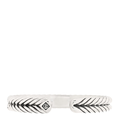 David Yurman Sterling Silver 10mm Chevron Woven Kick Cuff Bracelet 2 of 4