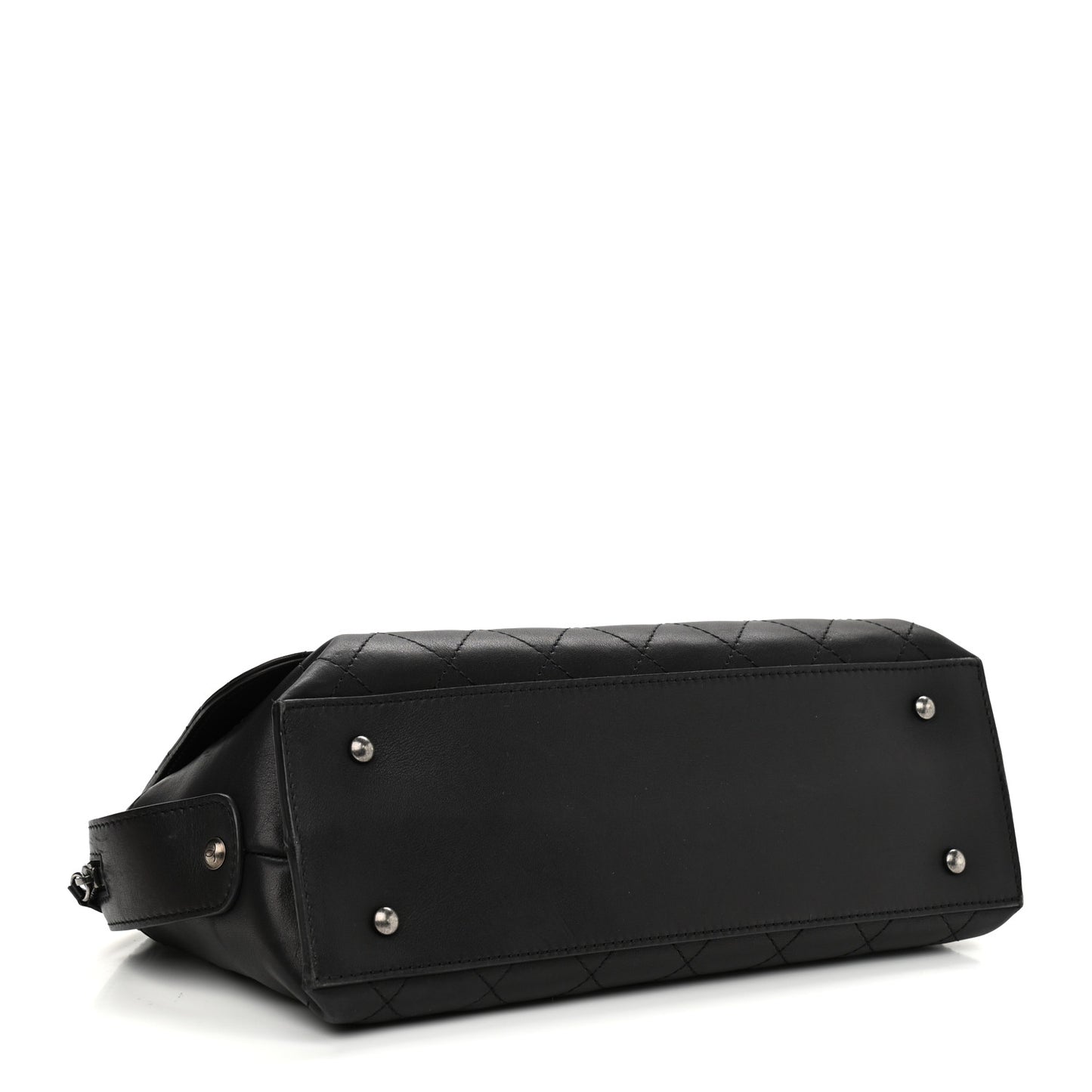 Calfskin Stitched Paris In Rome Shoulder Bag Black