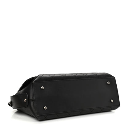 Chanel Calfskin Stitched Paris In Rome Shoulder Bag Black 4 of 10