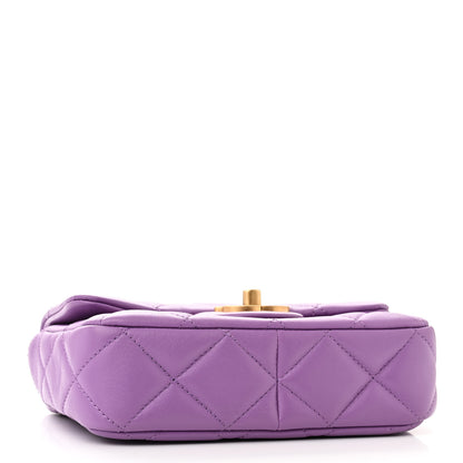 Chanel Lambskin Enamel Quilted Mini Pending CC Square Flap Purple 4 of 10