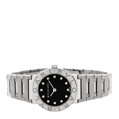 Bulgari Stainless Steel Diamond 26mm Quartz Watch Black 2 of 4