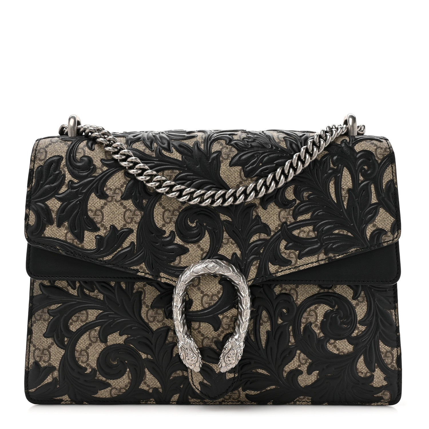 Gucci GG Supreme Monogram Arabesque Medium Dionysus Shoulder Bag Black 1 of 12