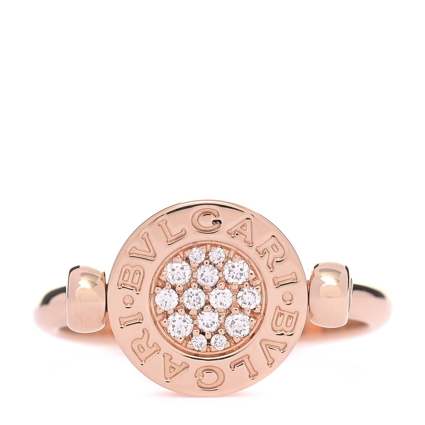 18K Rose Gold Diamond Mother of Pearl BVLGARI BVLGARI Ring 53 6.25