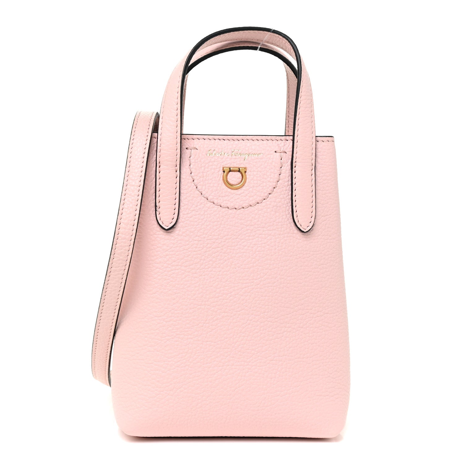 Salvatore Ferragamo Tumbled Calfskin Gancini Mini Bag Pink 1 of 10