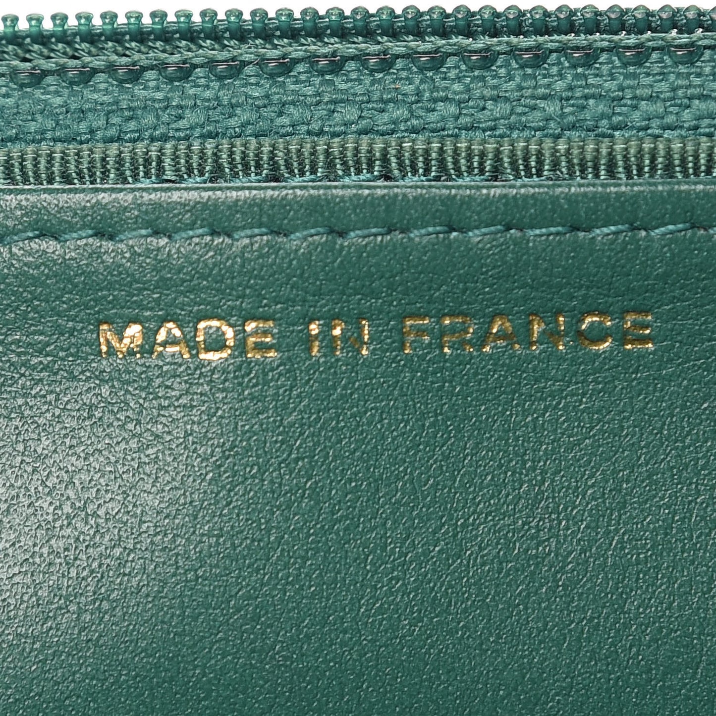 Metallic Caviar Quilted Wallet On Chain WOC Green