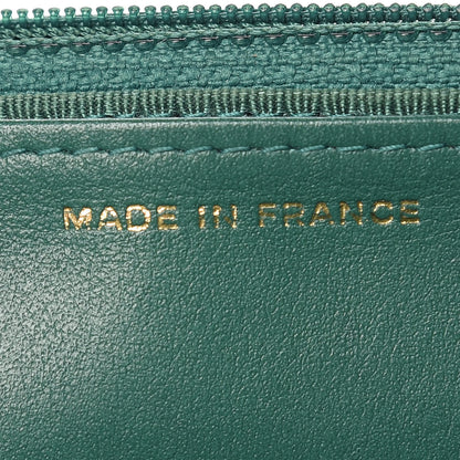 Chanel Metallic Caviar Quilted Wallet On Chain WOC Green 9 of 11