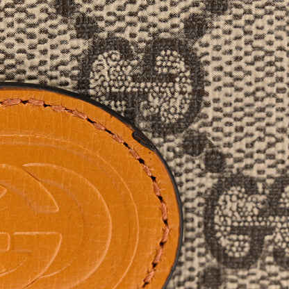 Gucci GG Supreme Monogram Textured Calfskin Retro Interlocking G Passport Case Beige Yellow 8 of 14