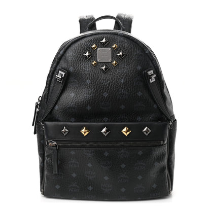 MCM Visetos Medium Studded Dual Stark Backpack Black 2 of 9