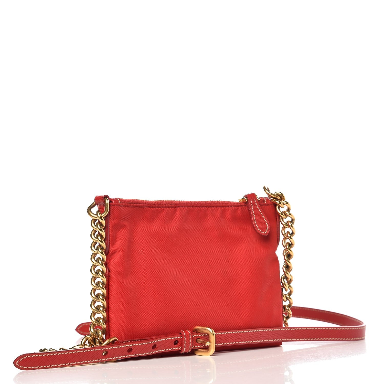 Prada Tessuto Nylon Logo Small Crossbody Bag Red 3 of 7