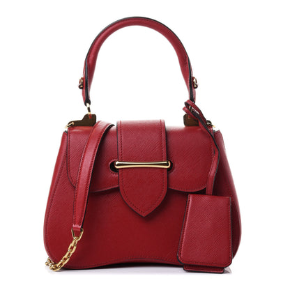 Prada Saffiano Lux Large Sidonie Top Handle Bag Fuoco 1 of 5