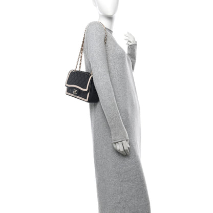 Chanel Lambskin Quilted Bicolor Flap Black Beige 2 of 10