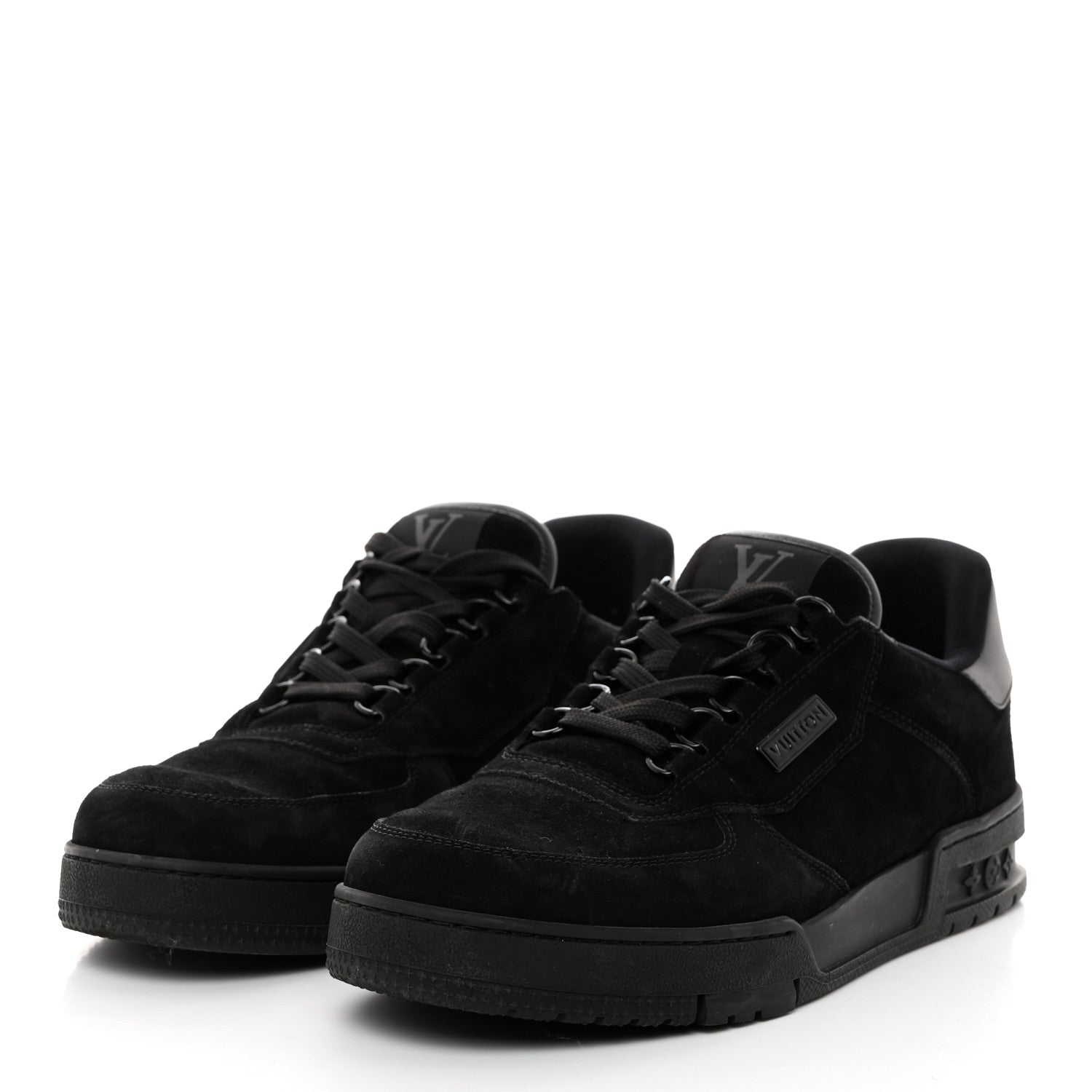 Louis Vuitton Suede Mens LV Trainer Sneakers 8 Black 3 of 9