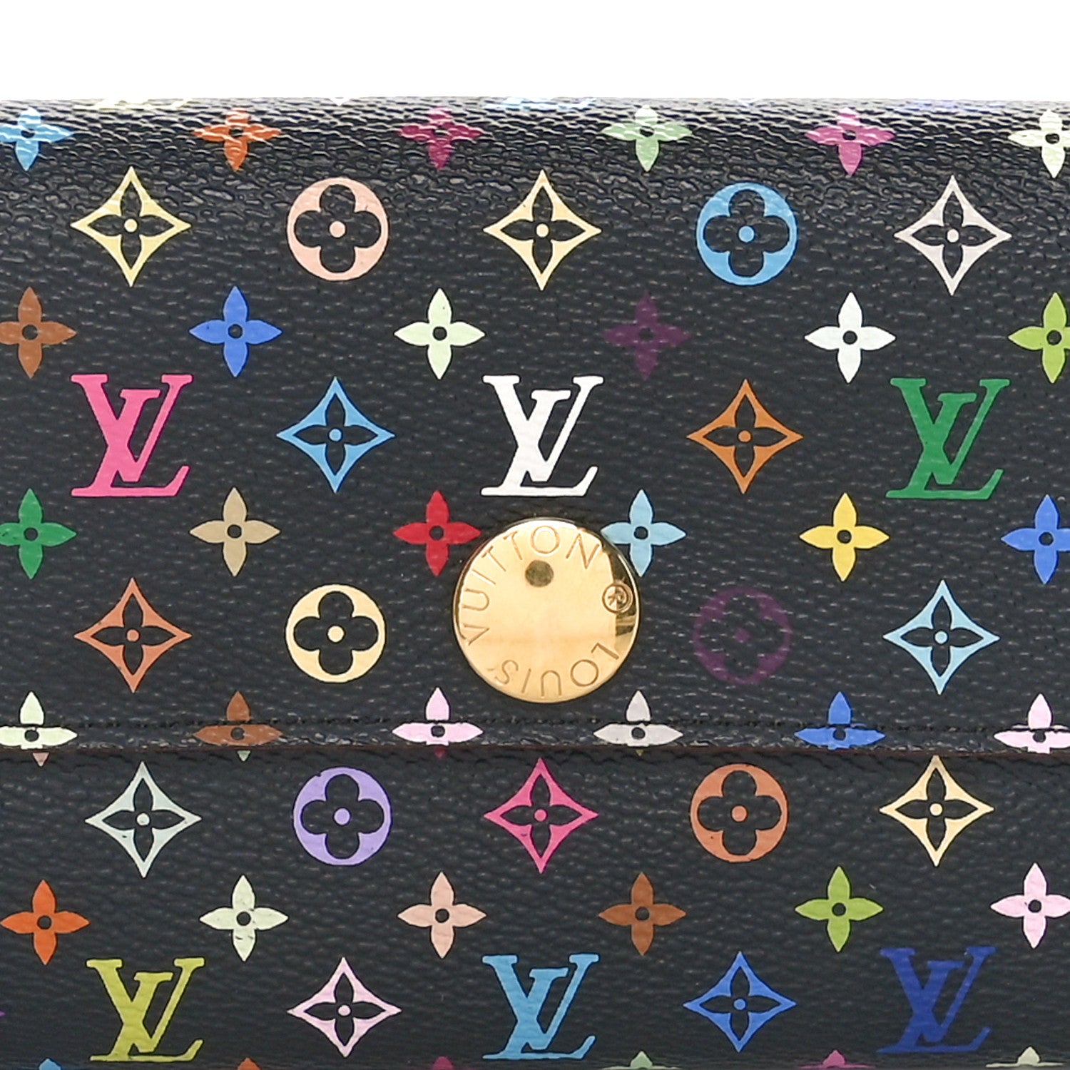 Louis Vuitton Monogram Multicolor Sarah Wallet Black Violet 7 of 9