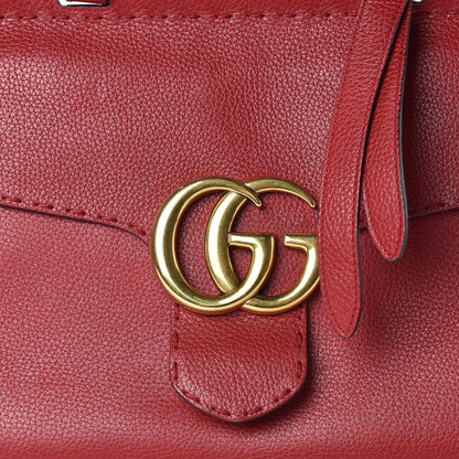 Gucci Calfskin Small GG Marmont Top Handle Bag Vulcanic Red 13 of 18