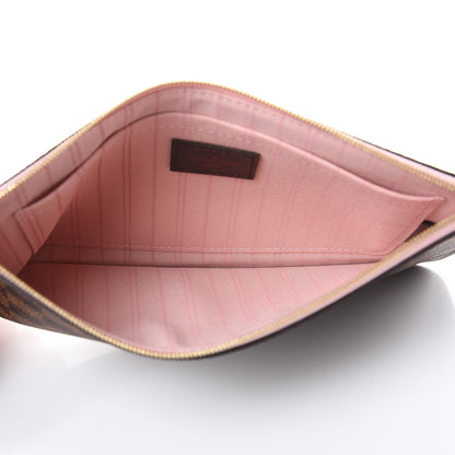 Louis Vuitton Damier Ebene Neverfull MM GM Pochette Rose Ballerine 5 of 7