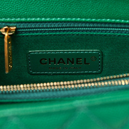 Chanel Caviar Quilted Small Coco Handle Flap Green 6 of 10