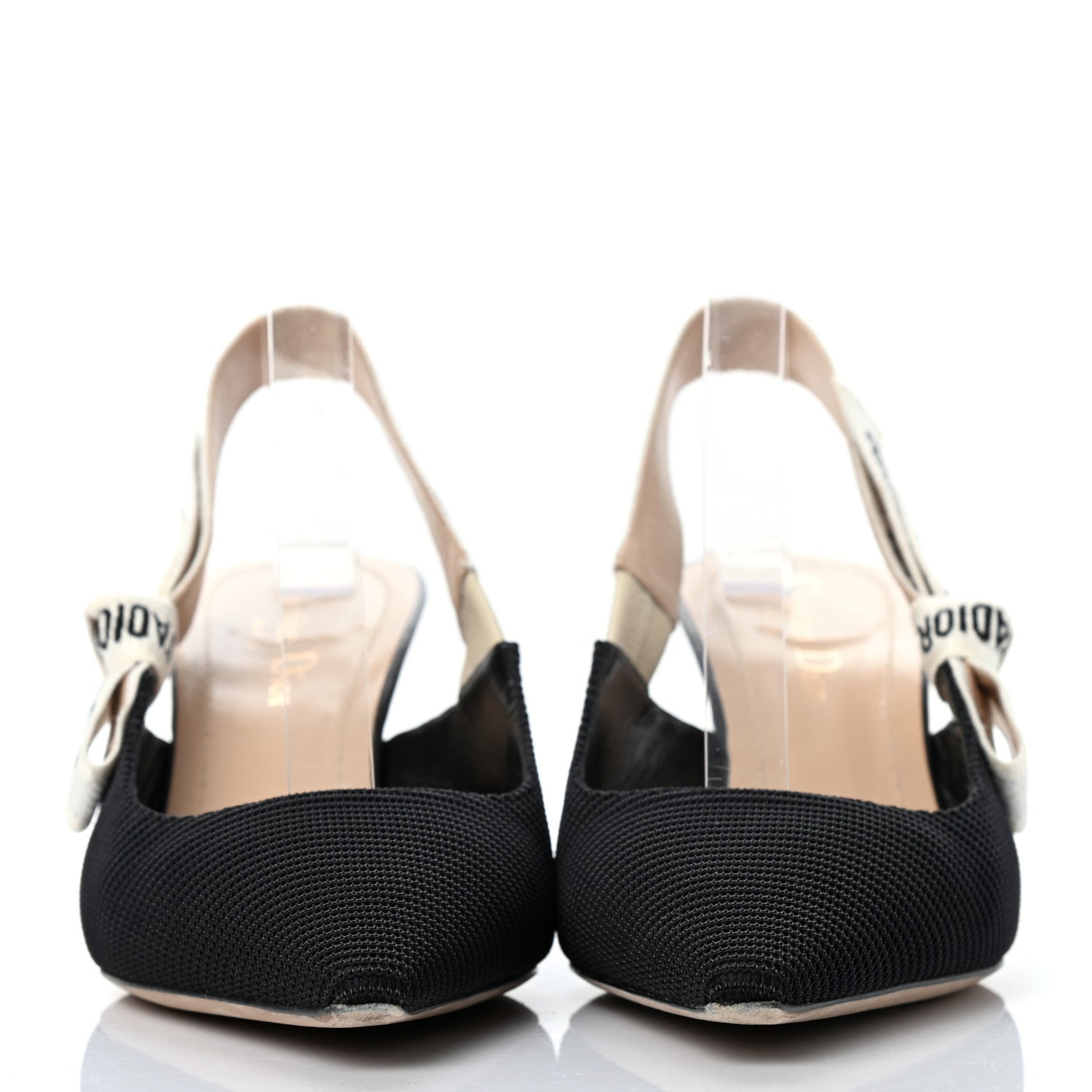 Christian Dior Technical Canvas Ribbon J Adior Slingback 65mm Pumps 37.5 Black 2 of 9