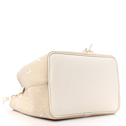 Louis Vuitton Cotton Monogram Embroidered Neonoe MM Beige White 4 of 8