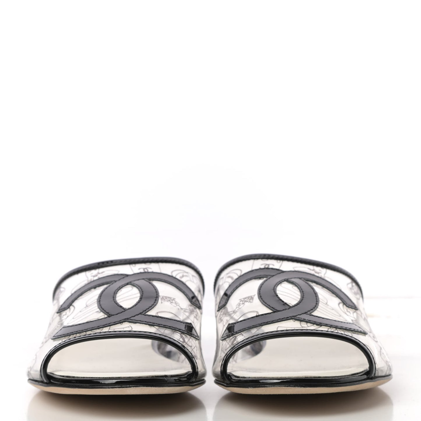 Patent PVC CC Sandal Mule 37.5 Black