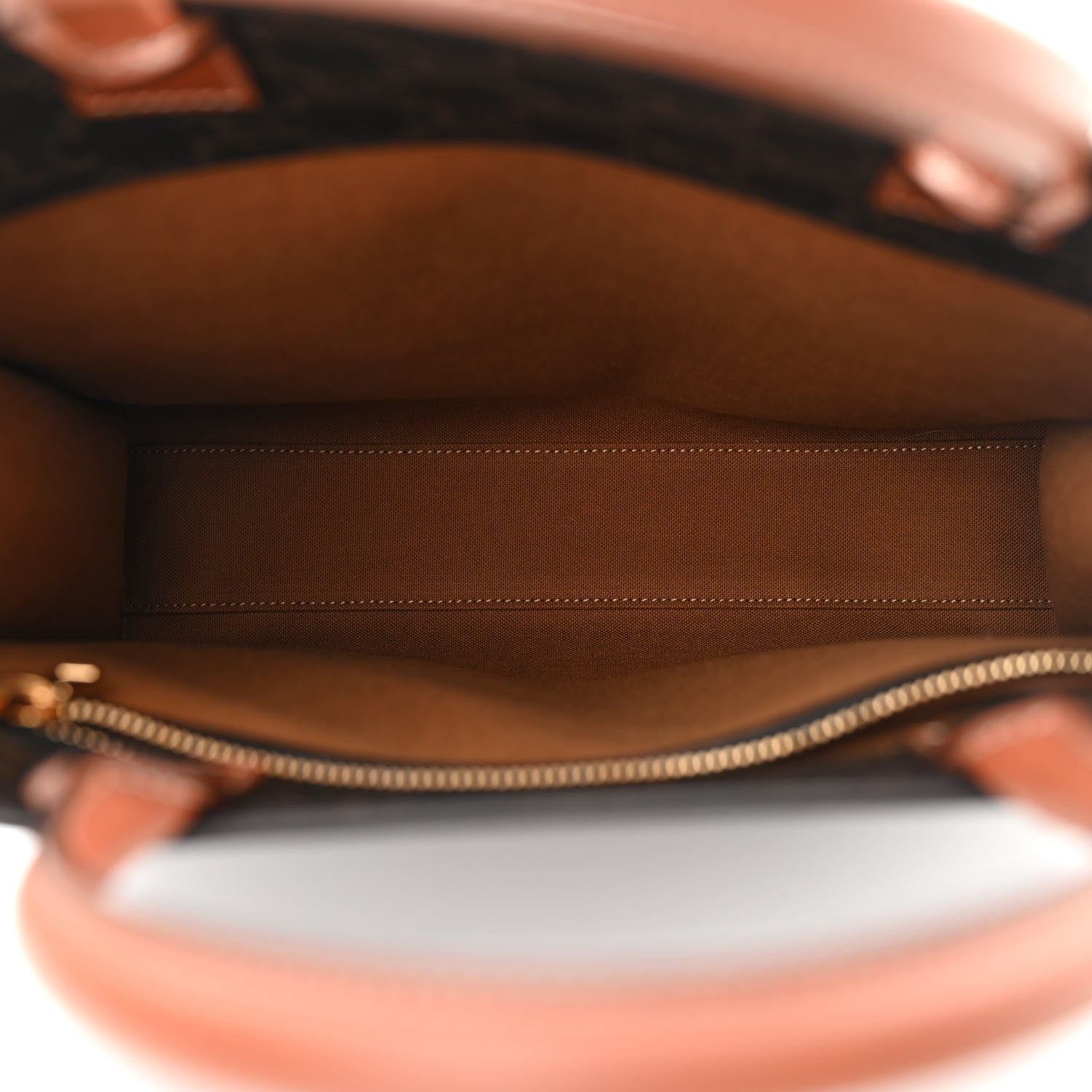 Celine Triomphe Canvas Calfskin Small Vertical Cabas Tan 5 of 12
