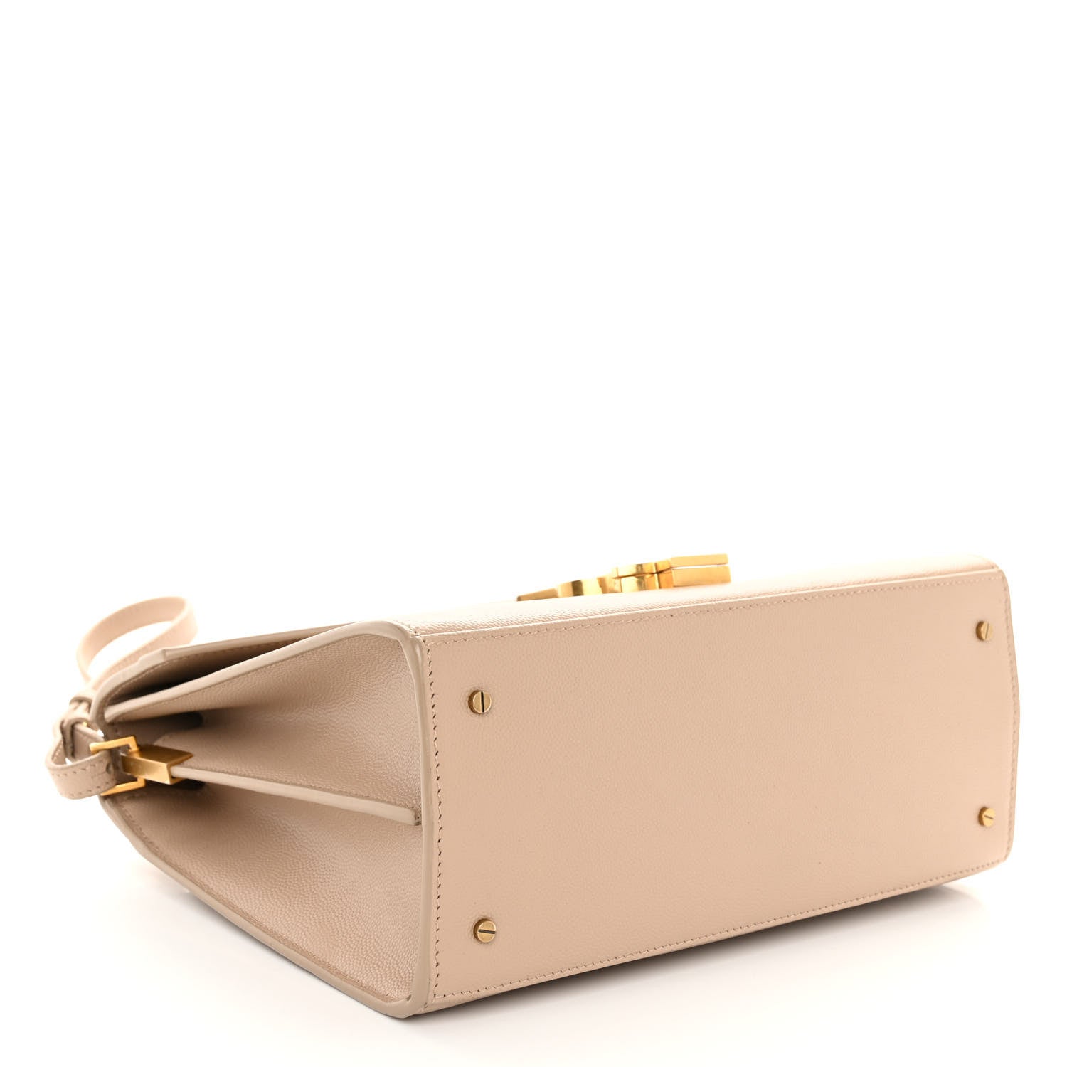 Saint Laurent Grain de Poudre Medium Classic Monogram Cassandra Top Handle Dark Beige 4 of 8