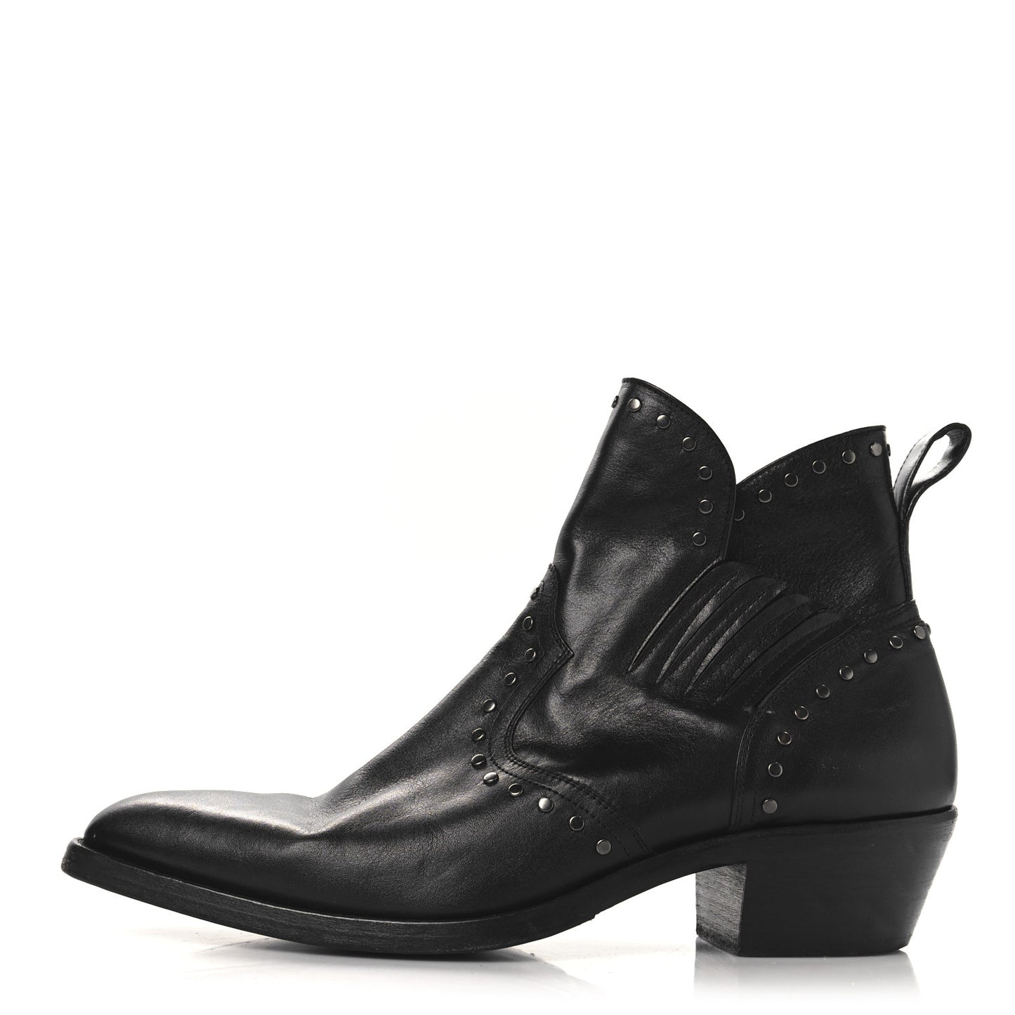 Calfskin Dakota 50 Stud Bootie 44 Black