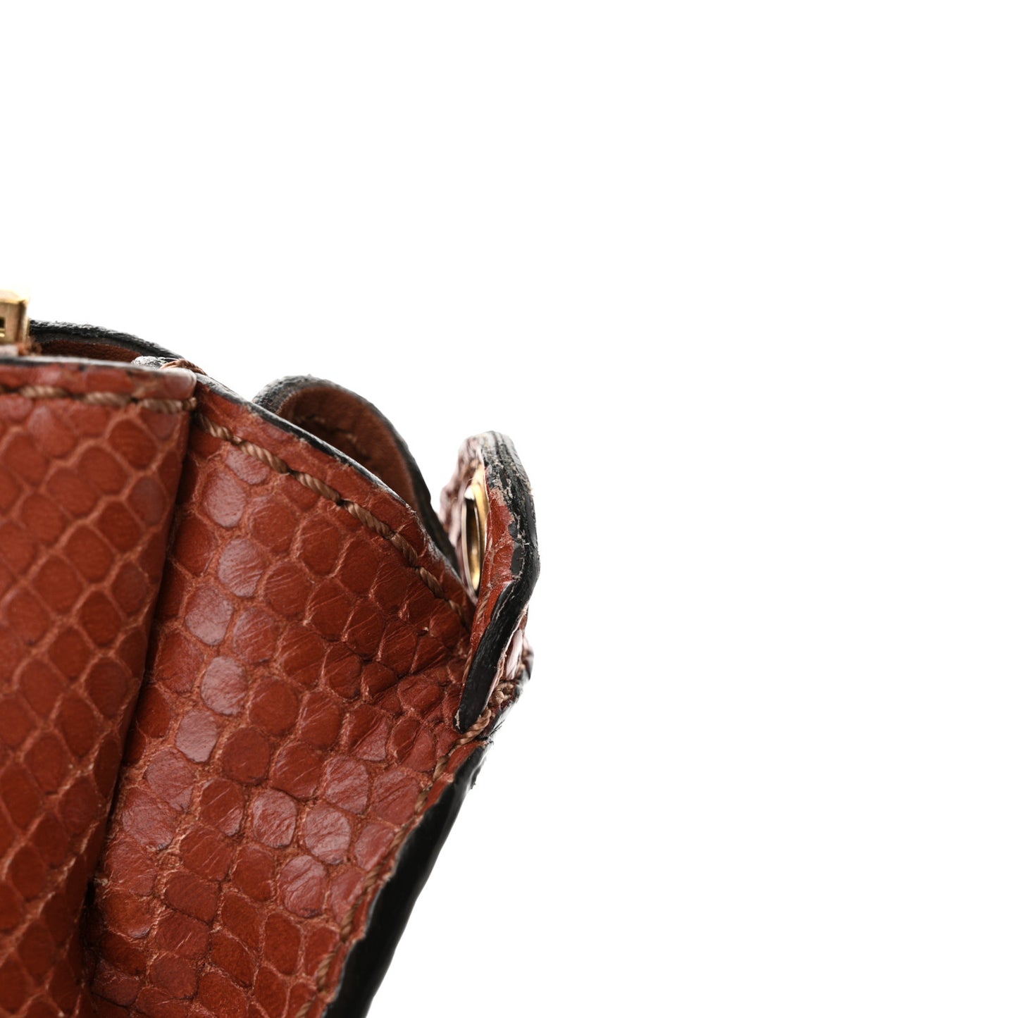Snakeskin Embossed Calfskin Medium Marcie Satchel Coral