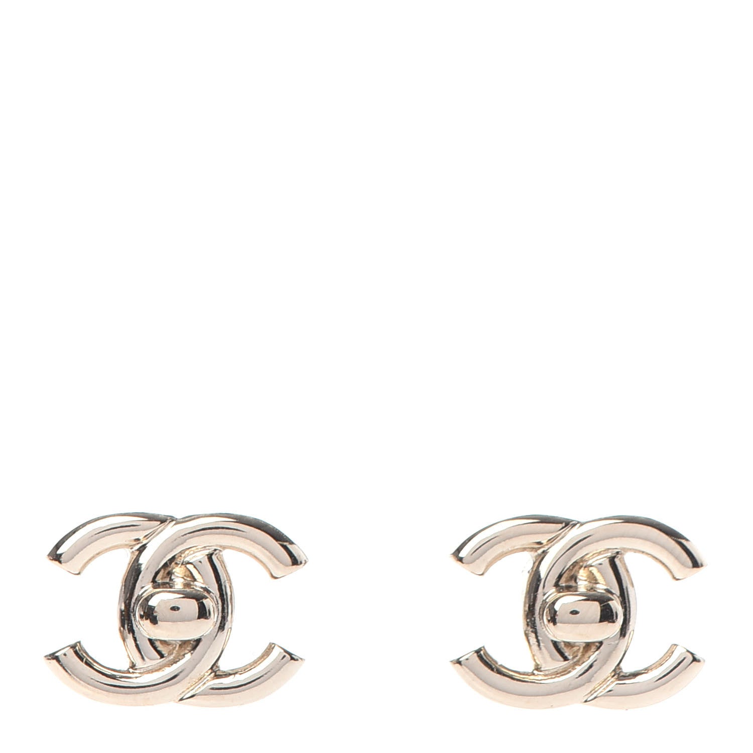 Chanel Metal CC Turnlock Earrings Gold 1 of 5