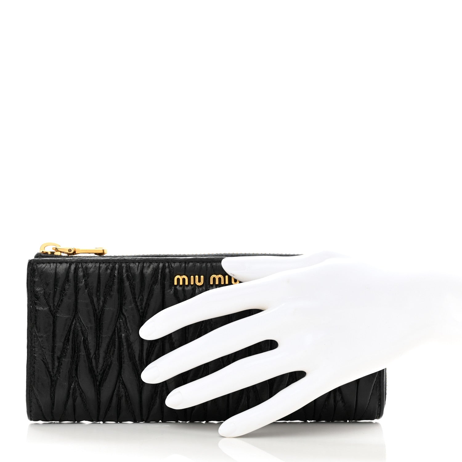 Miu Miu Matelasse Zip Around Wallet Black 2 of 7