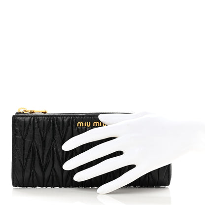 Miu Miu Matelasse Zip Around Wallet Black 2 of 7