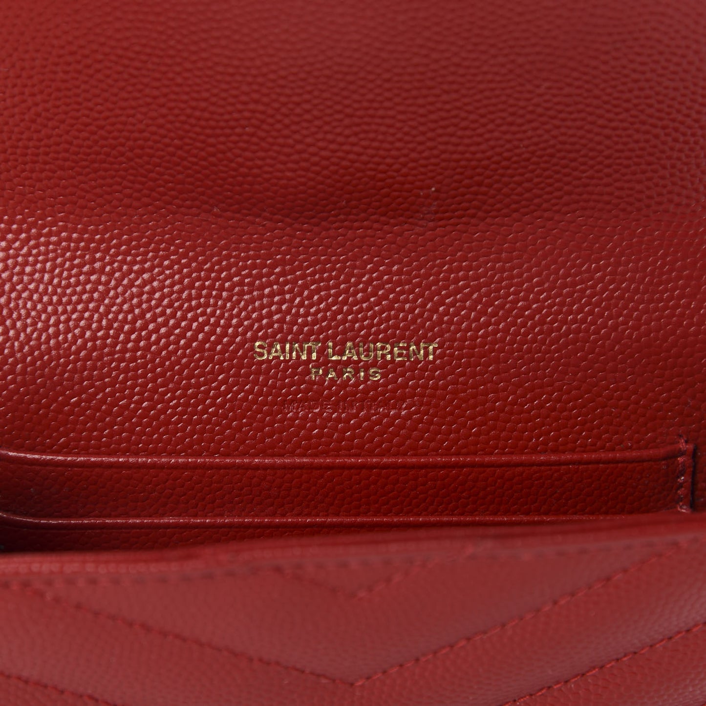 Grain De Poudre Matelasse Chevron Small Monogram Envelope Wallet New Red