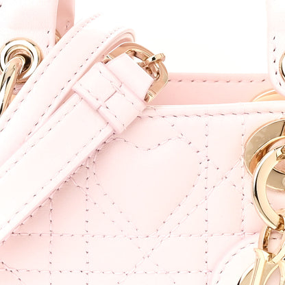 Christian Dior Lambskin Cannage Dioramour Micro Lady D-Joy Rose De Vents 8 of 11