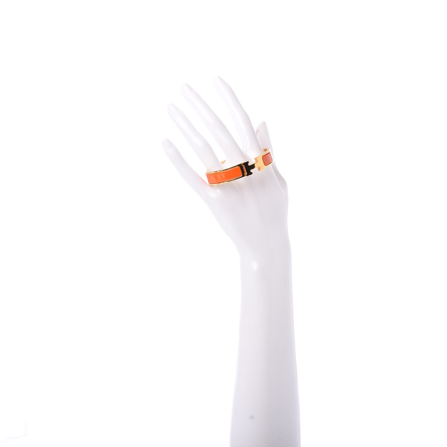 Hermes Enamel Narrow Clic Clac H Bracelet PM Orange 2 of 6
