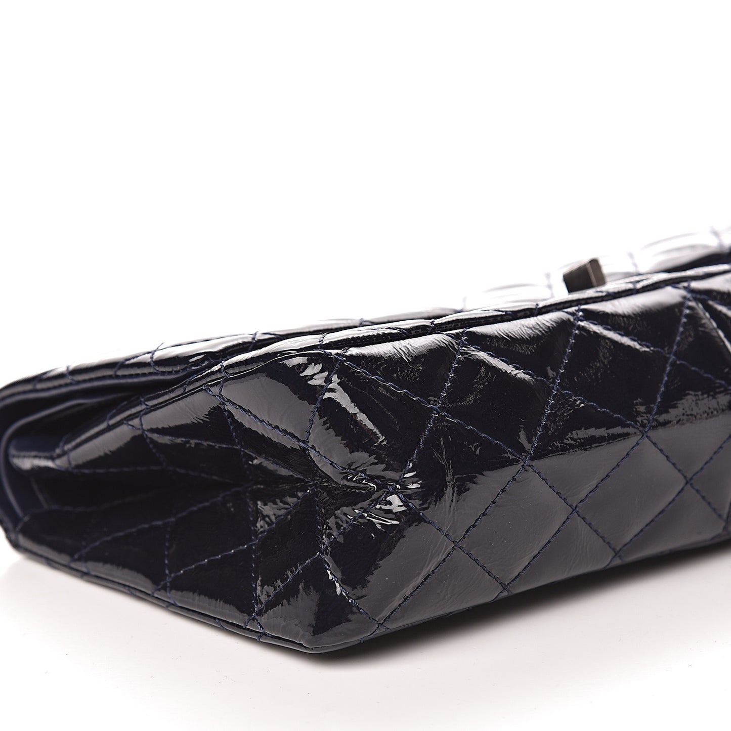Distressed Patent Quilted 2.55 Reissue 226 Flap Navy