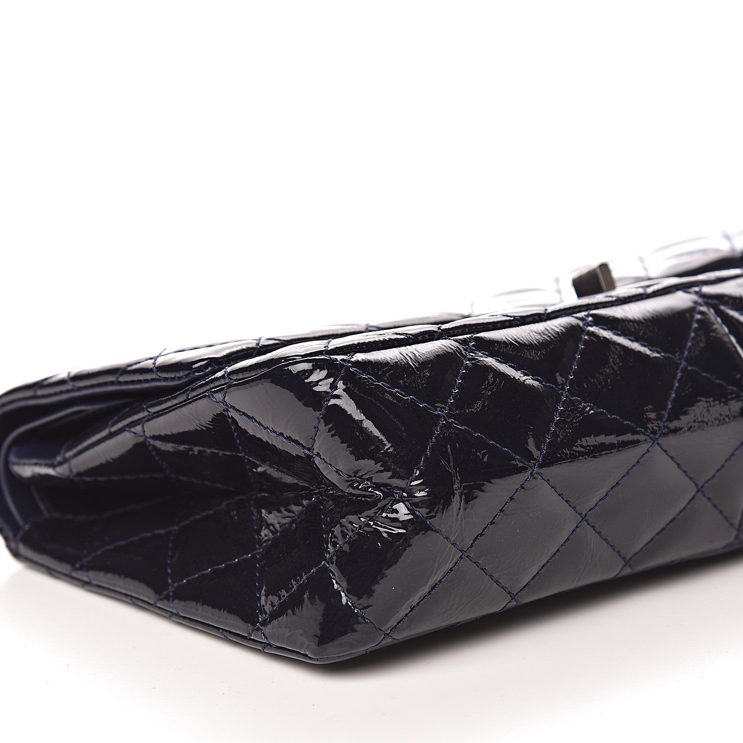 Chanel Distressed Patent Quilted 2.55 Reissue 226 Flap Navy 11 of 15