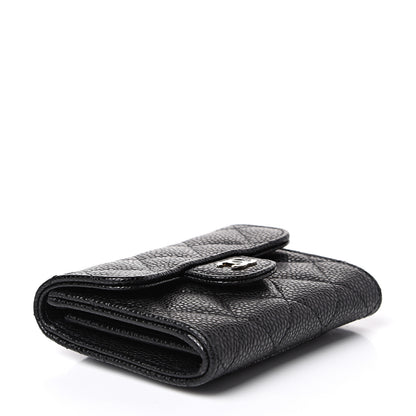 Chanel Caviar Quilted Flap Card Holder Wallet Black 3 of 11