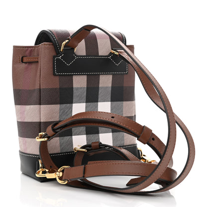 Burberry House Check Canvas Calfskin Micro Backpack Dark Birch Brown 3 of 9
