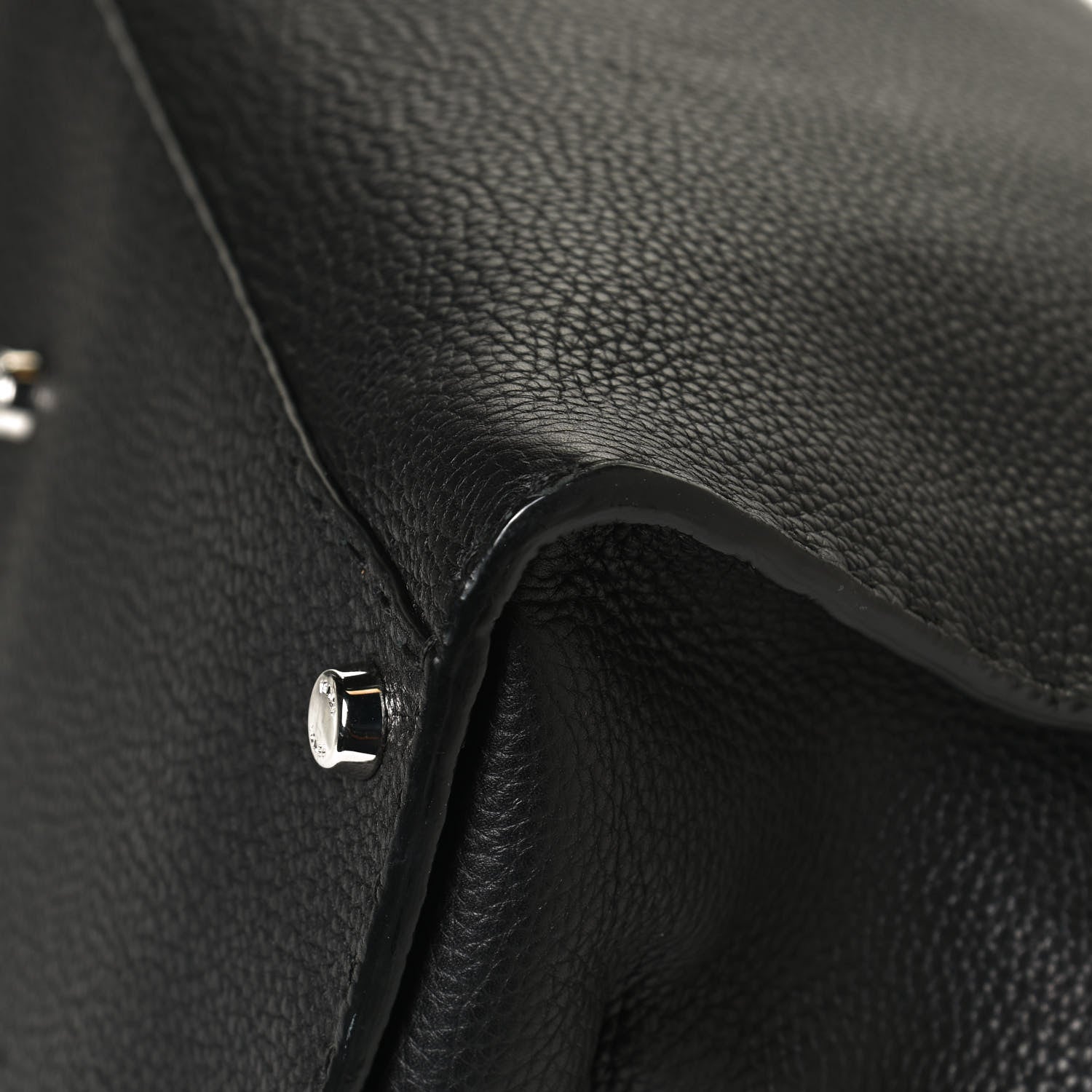 Fendi Cuoio Romano Selleria Bi-Color Large Peekaboo Iconic Satchel Black Mou 10 of 12