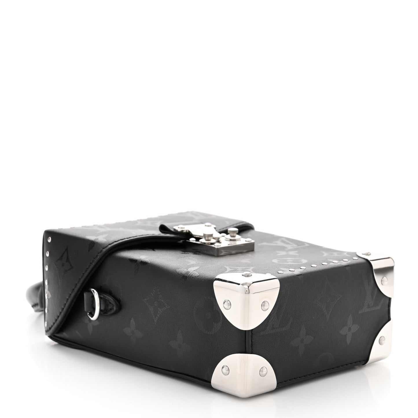 Calfskin Monogram Print Camera Box Black