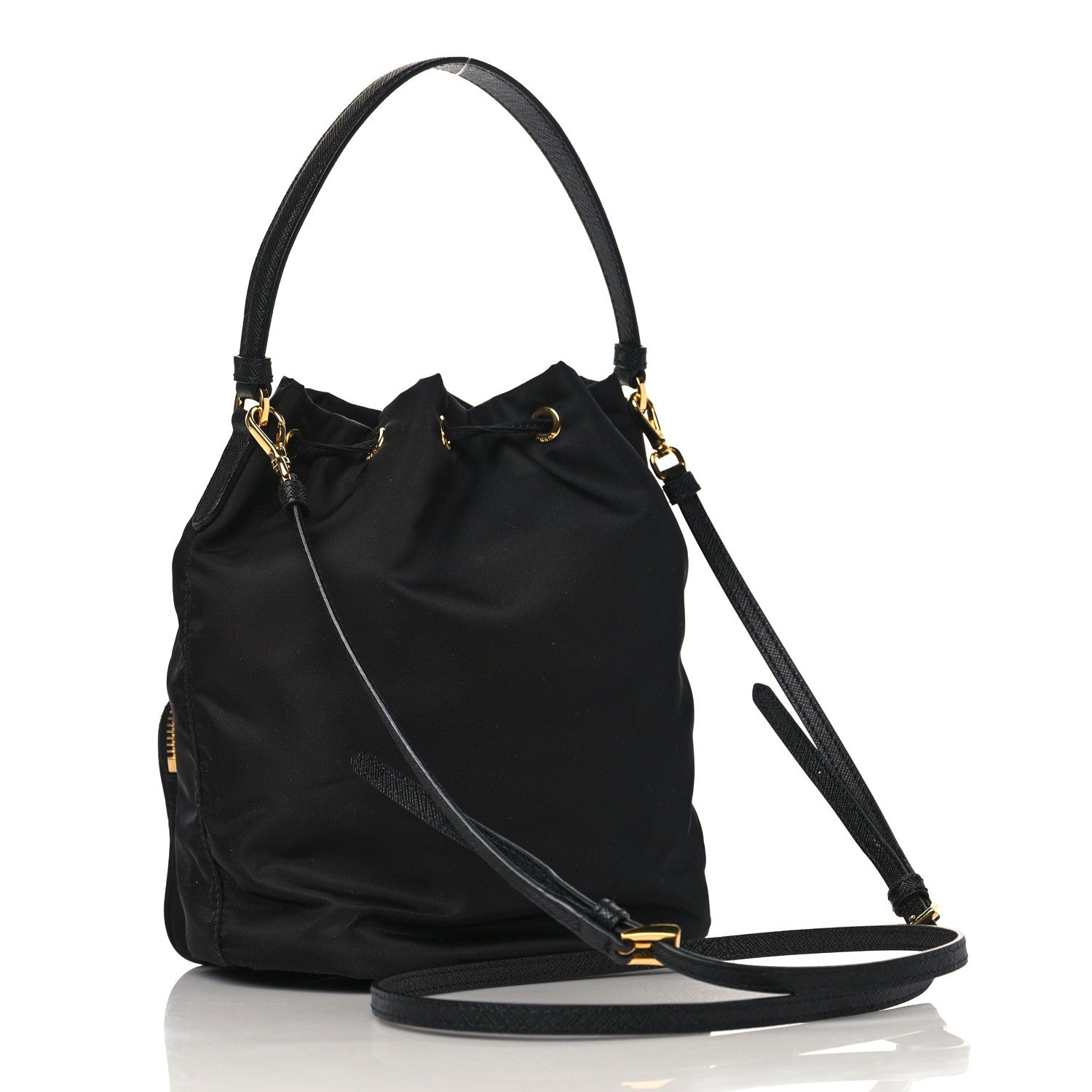 Prada Re-Nylon Duet Drawstring Shoulder Bag Black 3 of 9