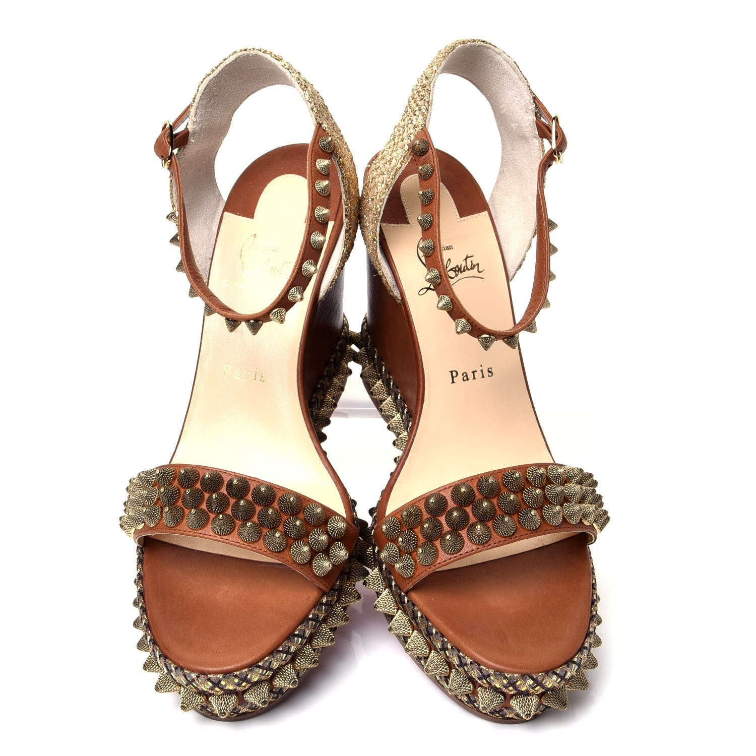 Christian Louboutin Calfskin Cordorella 110 Wedge Sandals 41 Version Cuoio 5 of 11
