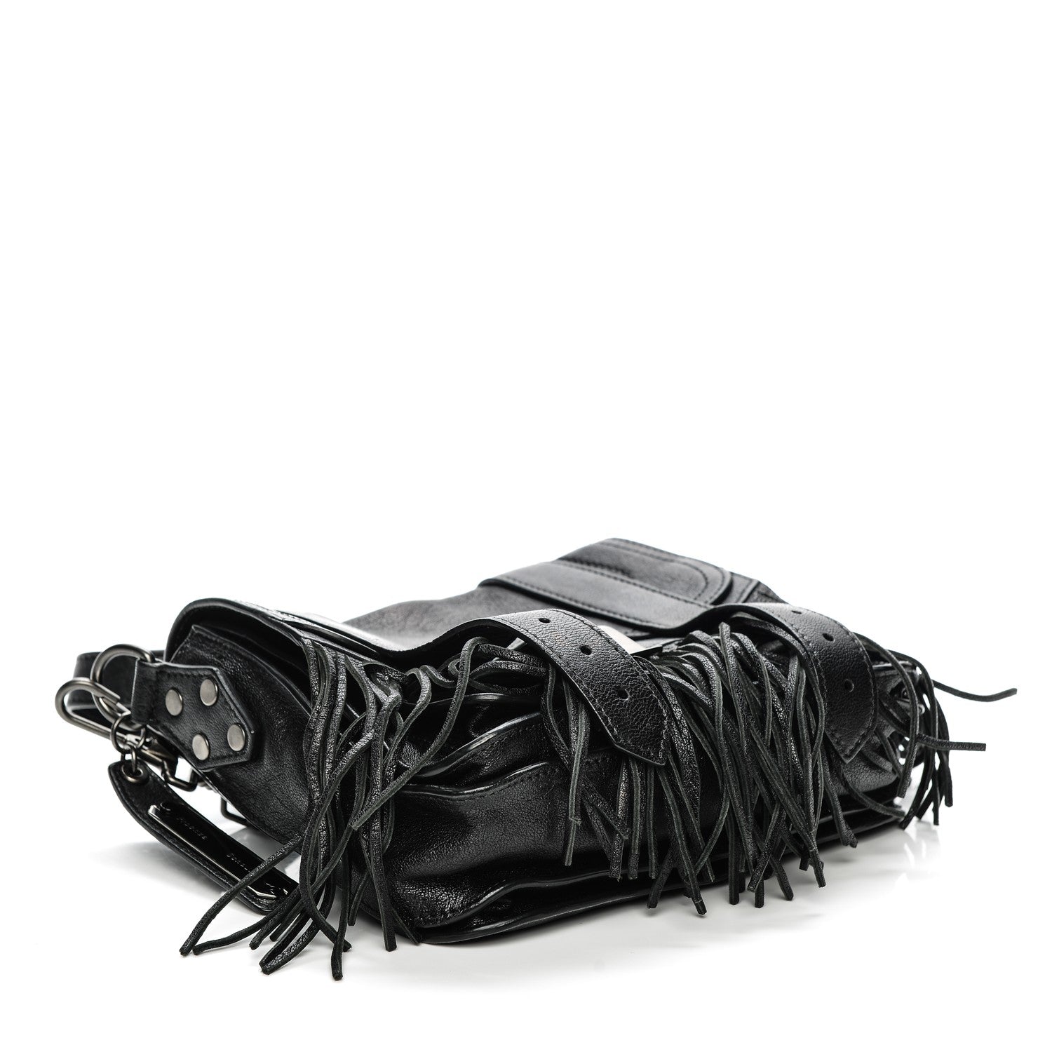 Proenza Schouler Lambskin Fringe PS1 Crossbody Pouch Black 4 of 7