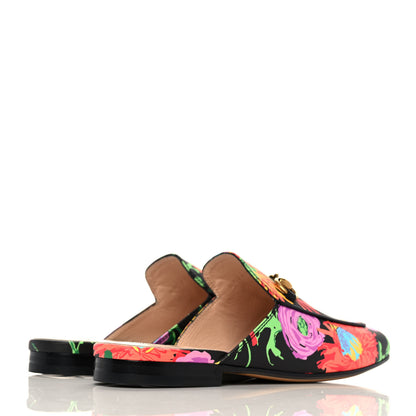 Gucci X KEN SCOTT Canvas Infinity Jenni Women's Princetown Slippers 35.5 Black Pink 4 of 10