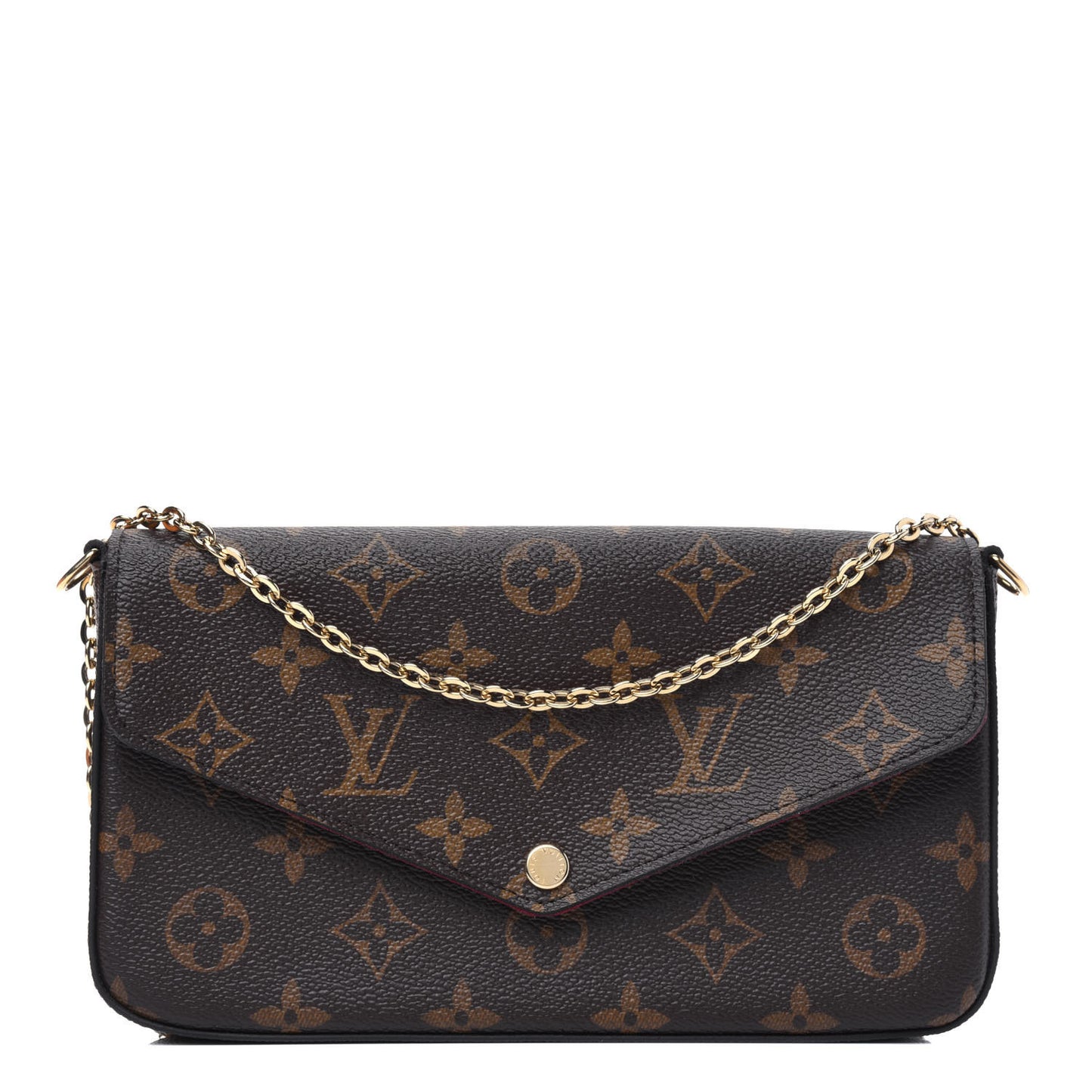Monogram Pochette Felicie Chain Wallet Fuchsia