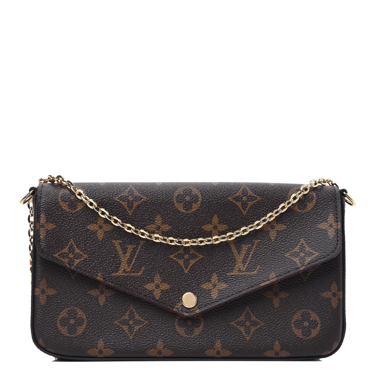 Louis Vuitton Monogram Pochette Felicie Chain Wallet Fuchsia 1 of 11