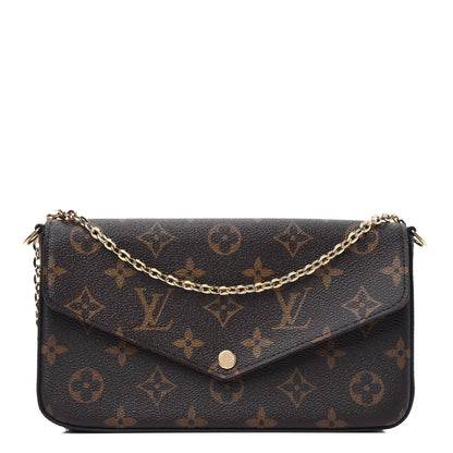 Louis Vuitton Monogram Pochette Felicie Chain Wallet Fuchsia 1 of 11