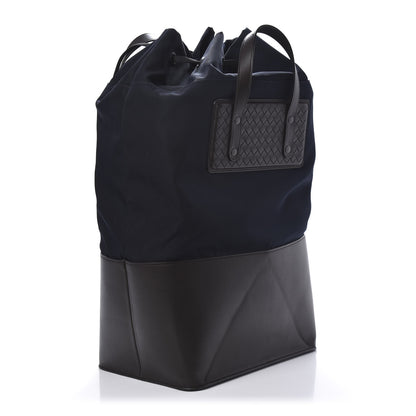 Bottega Veneta Calfskin Intrecciato Canvas Collapsible Travel Bag Ebano 2 of 8