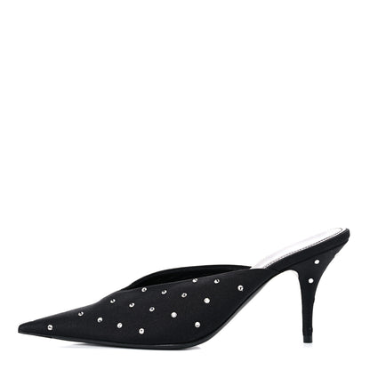 Balenciaga Satin Crystal Embellished Knife Mules 37.5 Black 1 of 10